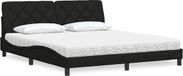 vidaXL Lit avec matelas, tissu, noir, 180x200 cm