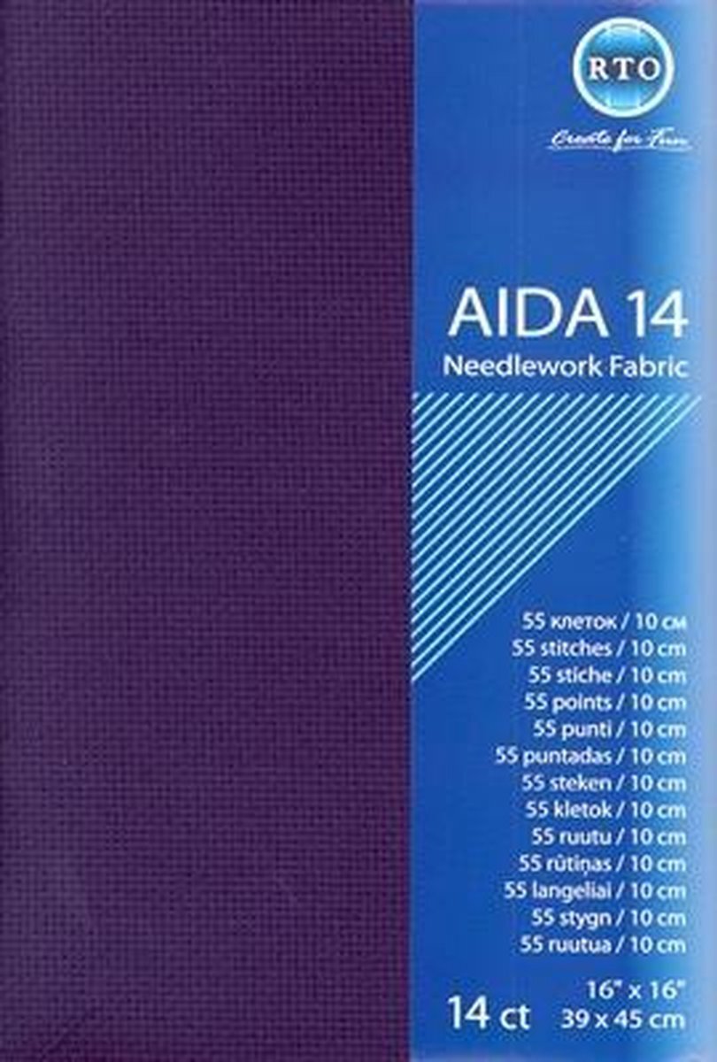 RTO Borduurstof Aida 14 Count - Donkerblauw - Rto