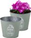 Sunnydays Pot de fleurs/Pot de fleurs - 2x - Zinc - Vert jade - D17 x H14 cm