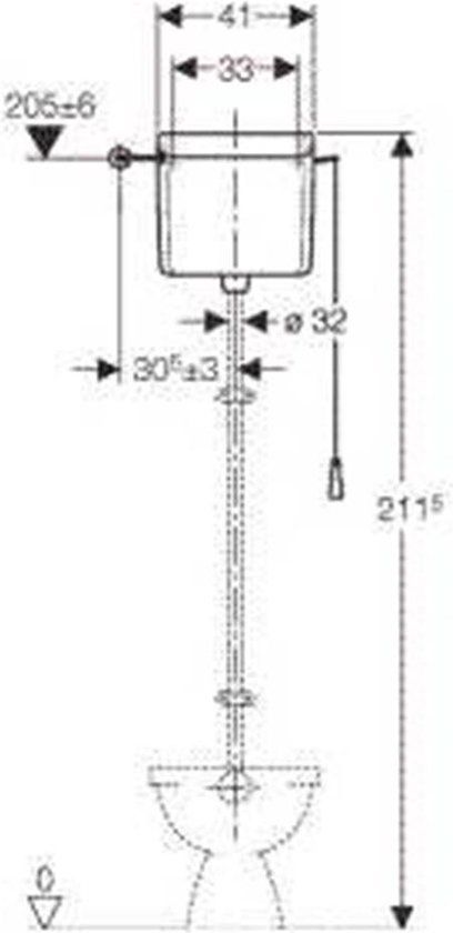 Geberit Opbouwreservoir Trekmodel - Hooghangend - Wit