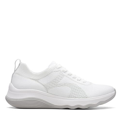 Clarks Circuit Tie Womens White Knit, 6