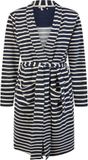 By Louise Dames Badjas Badstof Met Trekkoordsluiting Donkerblauw/Wit Gestreept - Maat XL