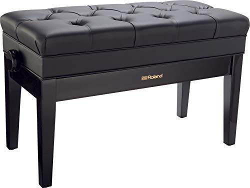 Roland Duet Size Pianobank in gepolijst ebbenhout, met opbergvak - Rpb-D500Pe