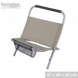 Sunnydays LE DELANO Rugsteun voor op het strand Taupe 48×40×H60 cm