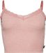Superdry Geribbelde tanktop met kanten randje Dames La Soft Pink Marl