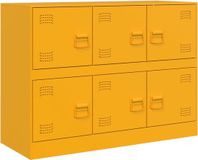 vidaXL Dressoir, mostergele kleur, 99x39x73 cm, staal