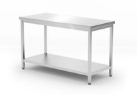 HENDI Centrale werktafel met schap – roestvast staal – verstelbare poten – 1200x600x850 mm
