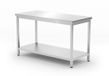 HENDI Centrale werktafel met schap – roestvast staal – verstelbare poten – 1200x600x850 mm