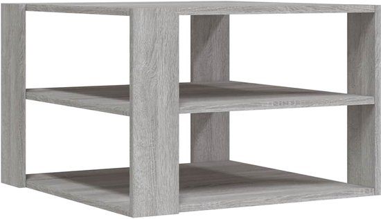 vidaXL Salontafel 58x58x40 cm bewerkt hout grijs sonoma