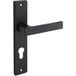Fimet Garniture Fimet à plaque longue PUSH en aluminium noir mat DIN Norm 72 mm, PZ - cylindre profilé