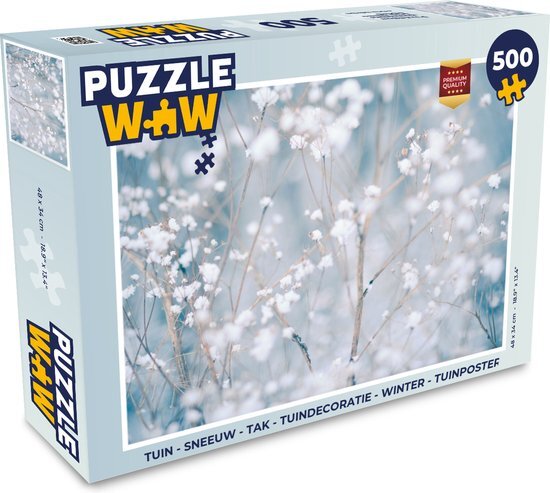 MuchoWow Puzzel Takken - Sneeuw - Winter - Natuur - Botanisch - Legpuzzel - Puzzel 500 stukjes - Sinterklaas cadeautjes - Sinterklaas voor grote kinderen