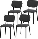 Albatros Ravino fauteuil A21 – Set van 4 stoelen met stoffen bekleding, moderne keukenstoel met rugleuning, stoel voor eetkamer & eettafel – gris