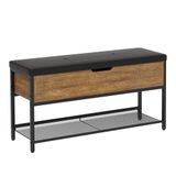 Mondeer Schoenbank, Metaal, Rustiek Bruin & Zwart, 96 x 30 x 50 cm