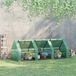 Serre tunnel 180x90x90cm verte toit pointu acier PEHD 140g/m² anti-UV 3 fenêtres zip enroulables