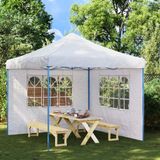 Prolenta Maison Exclusive Partytent zijwanden, 2 stuks met raam, PE, wit