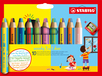STABILO woody 3 in 1 Duo - Watercolour Pencils - 10 Colors + Sharpener