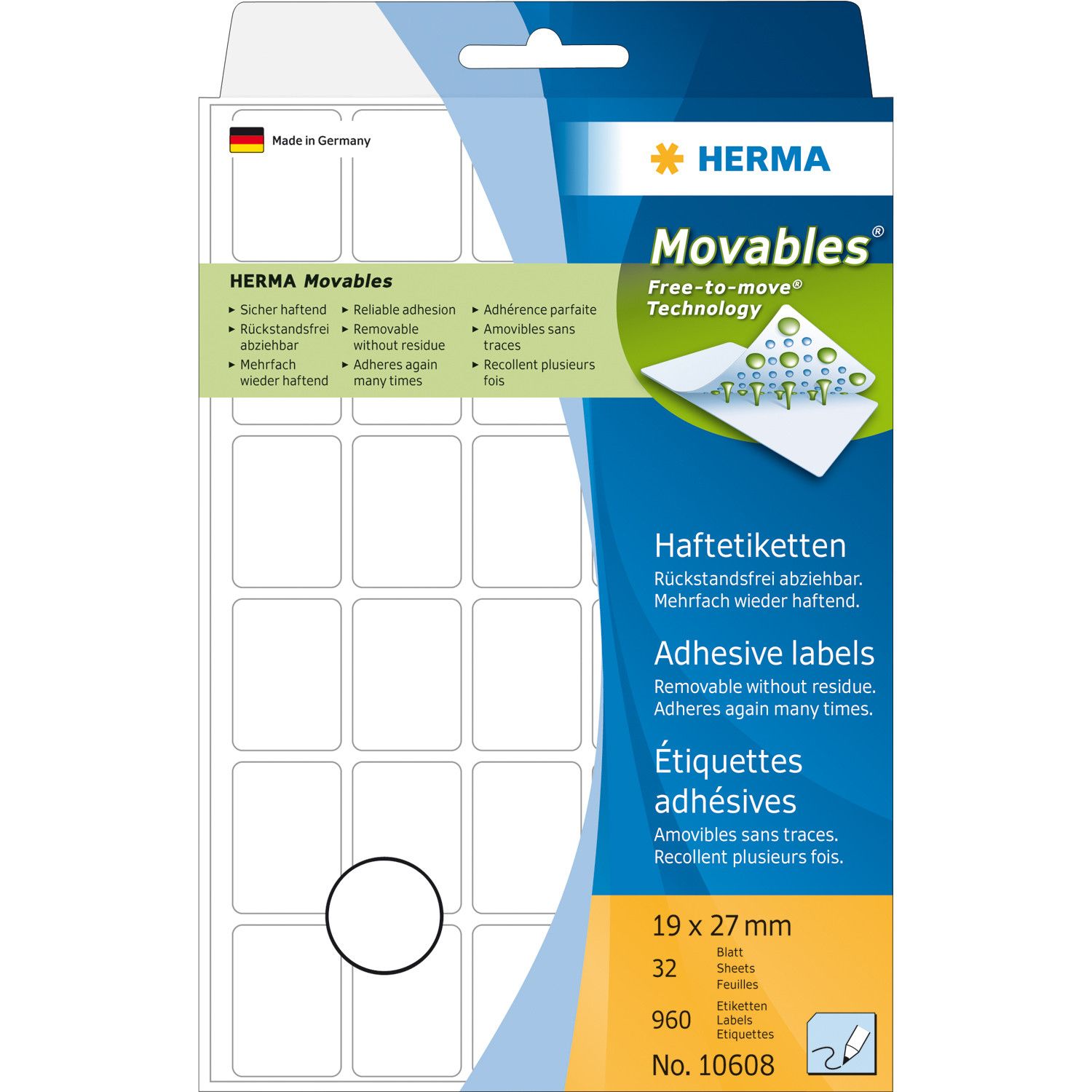 HERMA 10600 - Etiketten - Wit - 8 x 12 mm - 3840 stuks