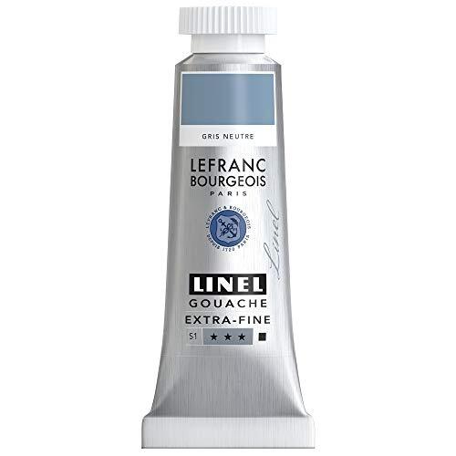 Lefranc & Bourgeois Lefranc Bourgeois 301224 Linel Gouache extra- fijne en gladde aquarelverf met maximale kleurintensiteit, helderheid voor streeploos aanbrengen, tube van 14 ml - Neutral Grey