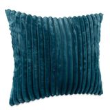 Kussensloop, Lilli Kussensloop, bankkussen, pluche, knuffelkussen, sierkussen, corduroy, ultrazacht gestreept, lila, 40 x 40 cm, zonder vulling, turquoise