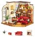 Miniatuurhuis bouwset - 284 delen - Vintage woonkamer - Zonder lijm