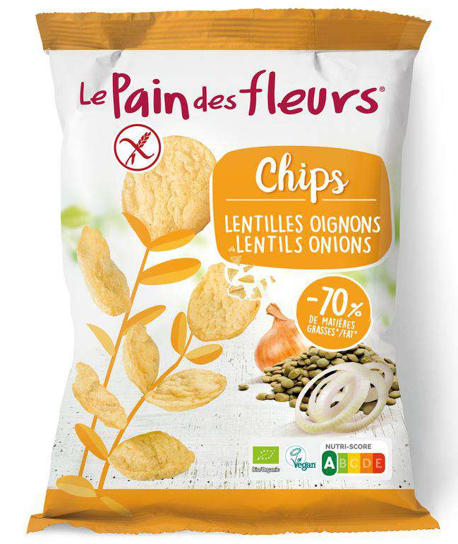Le Pain Des Fleurs Chips met linzen en ui bio 50g
