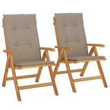 VidaXL Tuinstoel Terras Gecapitonneerde zitting Polyester Taupe 6 stuks