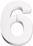 Glorex Hobby Piepschuim Cijfer 6 Jaar - H25 cm - Wit