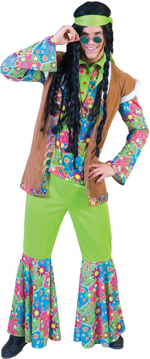 Funny Fashion Hippie Peace Power - Kostuum voor heren - Maat 48/50