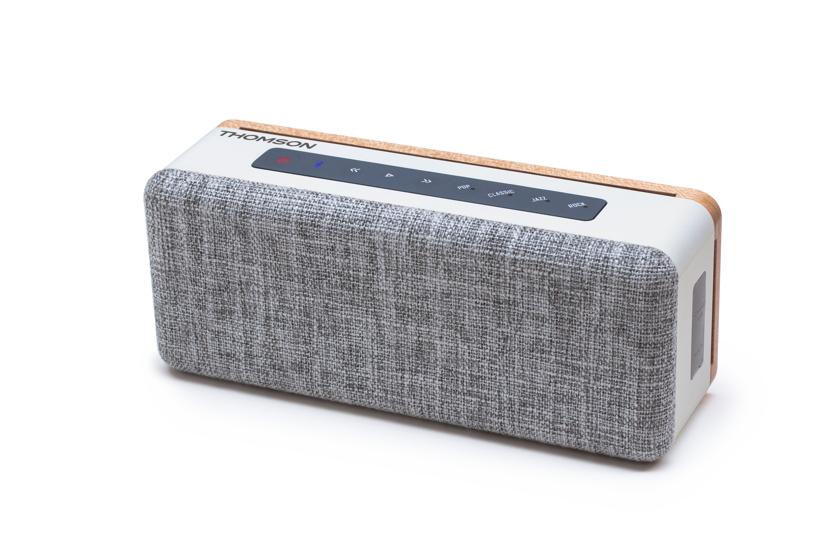 Thomson draadloze bluetooth speaker - wood wit, bruin, grijs