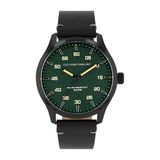 TOM TAILOR - Heren Quartz Polshorloge - Band van Kalfsleer in Zwart - Waterdicht 5 Bar - Design