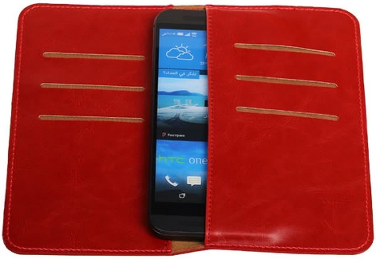 Best Cases Rood Pull-up Medium Pu portemonnee wallet voor Sony Xperia M2 Aqua - 8718883824911