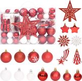 vidaXL - Set de 108 boules de Noël - Rouge et Blanc