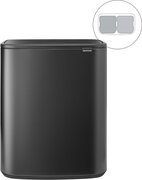 Brabantia Bo Touch Bin Prullenbak - 2 x 30 liter - Afvalscheiding - Confident Grey