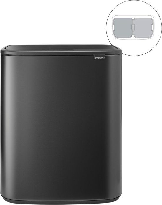 Brabantia Bo Touch Bin - 2 x 30 Liter - Confident Grey - Afvalscheiding