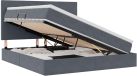 vidaXL LED-opbergbed met matras, donkergrijs, 180 x 200 cm