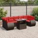 Maison Exclusive - Ensemble de meubles de jardin 8 pièces avec canapé, coussins inclus, en polyrotin marron avec un cadre en bois d'acacia