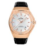 TW Steel TWCE4109 3H CEO Tech Rosé Steel Zwart Leer 44mm