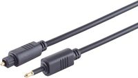 1aTTack.de 1x glasvezelkabel 4 mm, Toslink-connector/3,5 mm Opti-connector. 1 m Toslink verguld