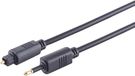 1aTTack.de 1x glasvezelkabel 4 mm, Toslink-connector/3,5 mm Opti-connector. 1 m Toslink verguld
