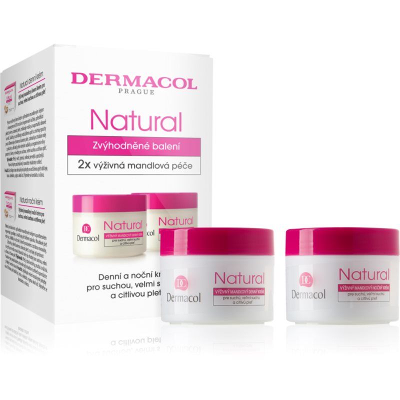 DERMACOL Natural Schoonheidsgeschenkset Geschenkset für Tag- und Nachtcreme mit natürlichen Mandeln Duopack (Set für Gesichtsplege)