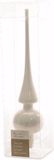 Decoris Nature Christmas Kerstboom decoratie piek wit van glas 26 cm