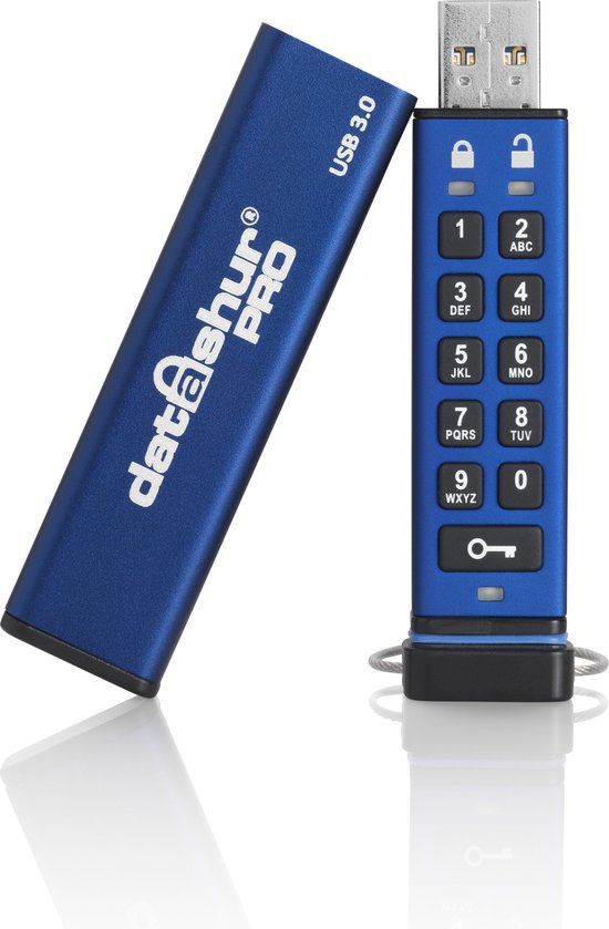 iStorage datAshur Pro - USB-stick - 8GB - Blue