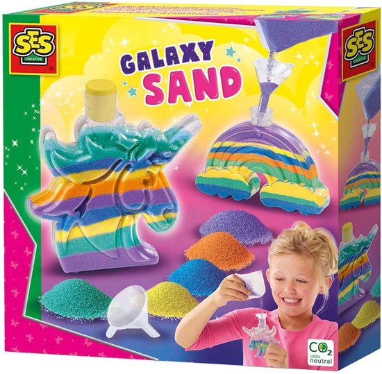 SES Creative Galaxy Zandkunst Unicorn en Regenboog Knutselset