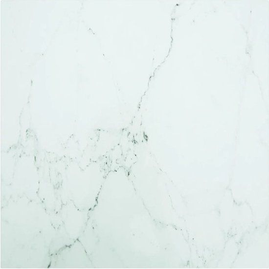 vidaXL Tafelblad - Marmerontwerp - 70x70 cm - Wit Gehard Glas