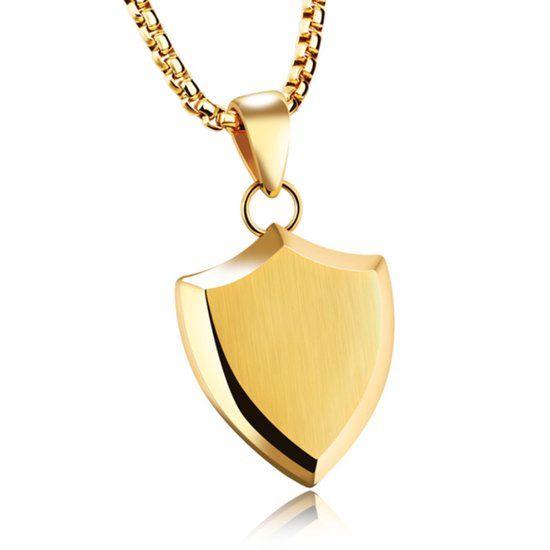 Mendes Heren Ketting met Hanger Goudkleurig Shield