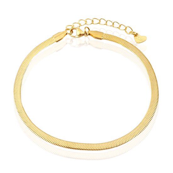 LGT JWLS Enkelband Herringbone Goudkleurig - 4mm