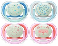 Philips AVENT Ultra Air Night Fopspeen 6-18 maanden 2 stuks Blauw SCF376/20