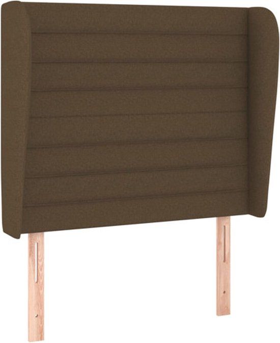 VidaXL Hoofdbord met randen 103x23x118/128 cm stof donkerbruin