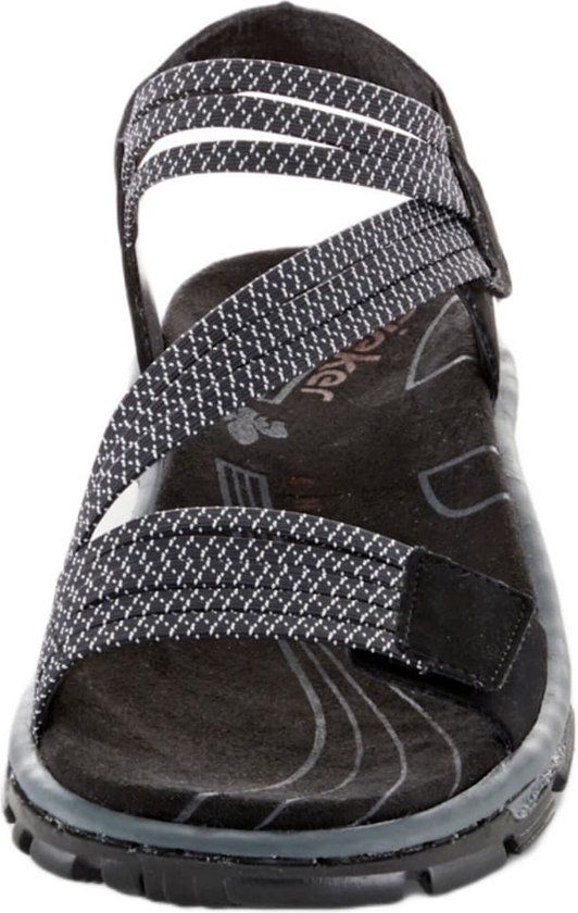 Rieker Dames Sandalen - Blauw - Maat 37 - Platte sandalen - Synthetisch - Lente/Zomer 2023