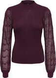 ONLY - ONLANNELINA LS HIGHNECK KNT - Bordeaux - Women's Sweater - Size S